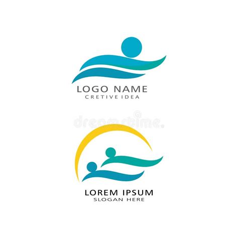 Logo Silhouette Sea Wave Logo Design Inspiration Stock Illustrations