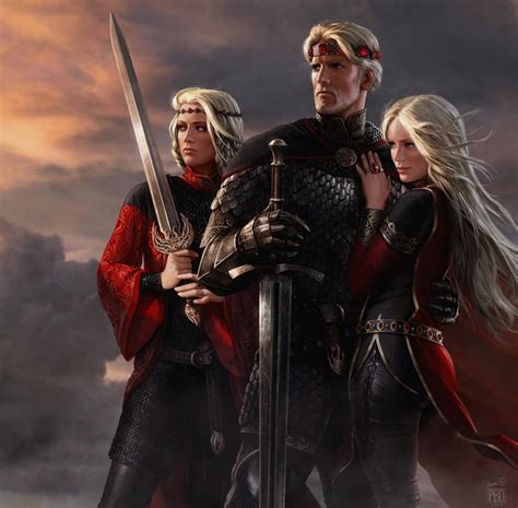 King Aegon I Targaryen With His Sisters Queen Visenya Targaryen And Queen Rhaenys Targaryen 9gag