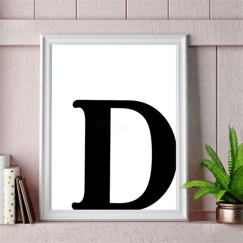 Letter D Print Bold Digital Print Download Retro Font Etsy
