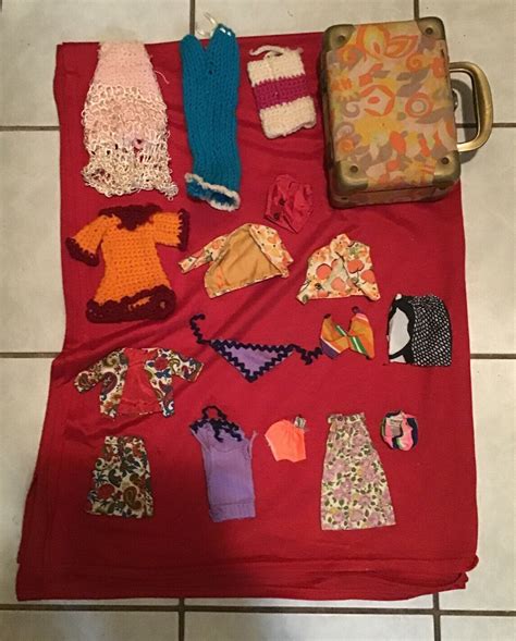 Vintage Lot Mod Barbie Stacie Doll Clothing Others With Retro Case