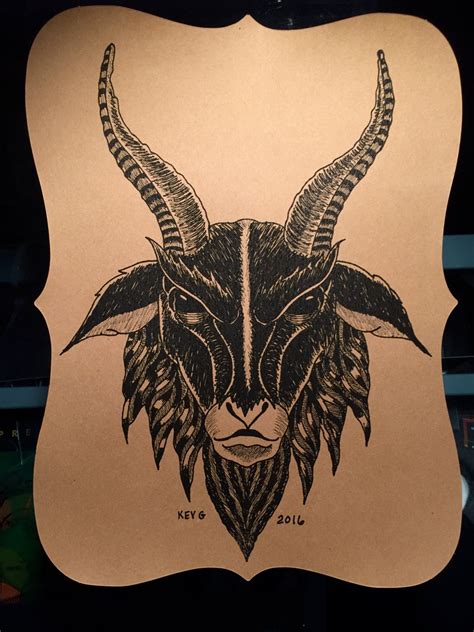 Occult Baphomet Art Print Devil Goat By Art By Kev G Witchcraft Witch