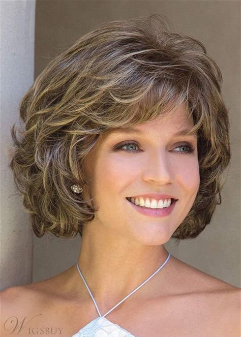 Short Layered Shaggy Hairstyle Bob With Softly Swept Bangs Lace Front Wig M Wigsbuy Com Short
