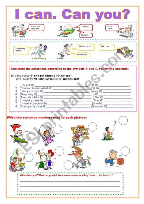 I Can Can You Esl Worksheet By Julianayurika