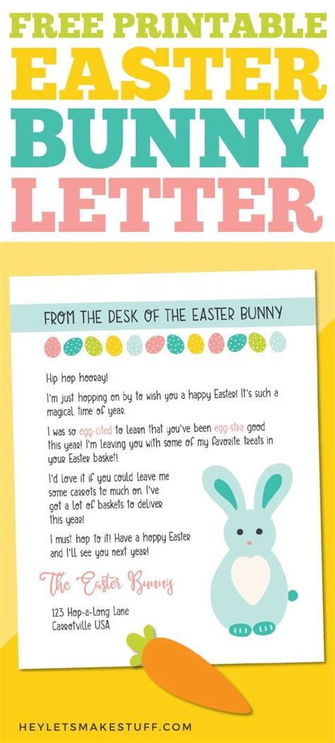 Free Printable Easter Bunny Letter With Classic And Covid Versions