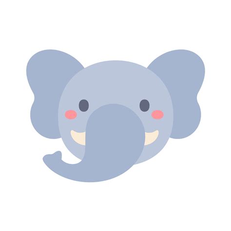Vector De Elefante Lindo Diseño De Cara De Animal Para Niños 13156008