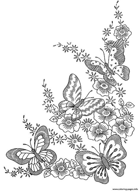 Adult Difficult Butterflies Coloring Pages Printable