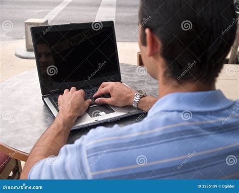 Man Typing On Laptop Royalty Free Stock Images Image 3285139