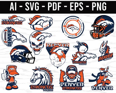 Denver Broncos Logo Svg Png Ai Eps Pdf Nfl Sports Logo Etsy