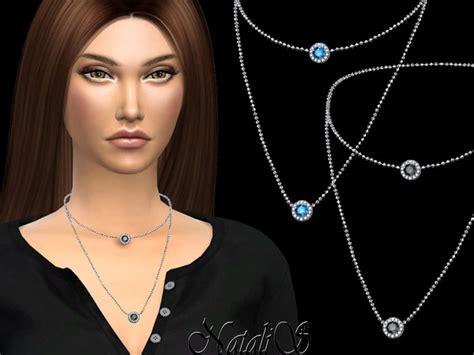 Diamond Halo Layered Necklace By Natalis At Tsr Sims 4 Updates