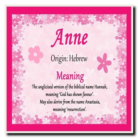 Anne Personalised Name Meaning Coaster | eBay