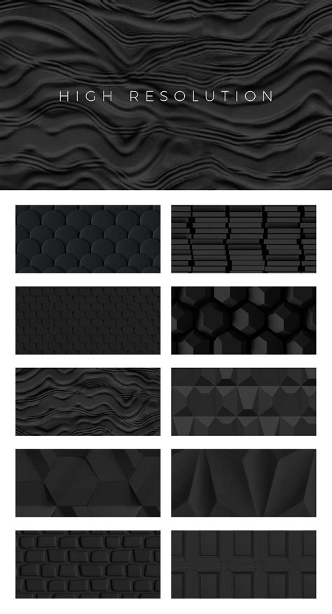 3d Patterns Matte Black Edition Matte Black Background 3d Pattern