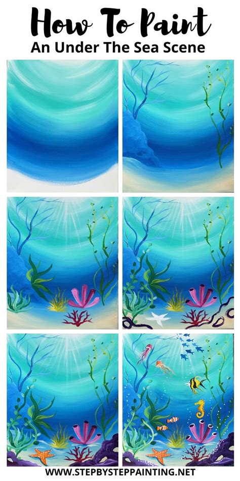 Under The Sea Painting Step By Step Acrylic Tutorial For Beginners