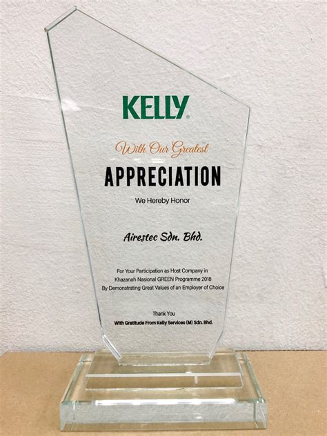 Examples of token of appreciation. airestec.com | Token Appreciation From Kelly Services (M ...