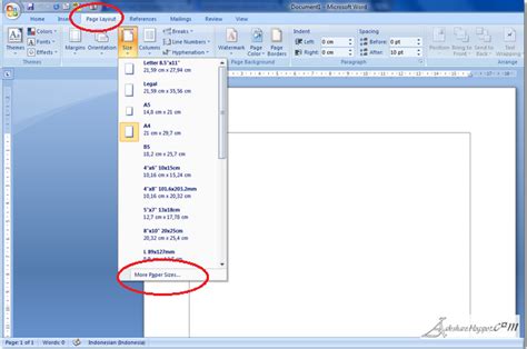 Cara Mengatur Ukuran Kertas Pada MS Office Word 2007 2010 Materi Gurumu