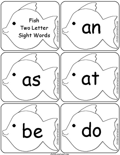 Fish Two Letter Sight Words Worksheet For Kindergarten Lesson Planet