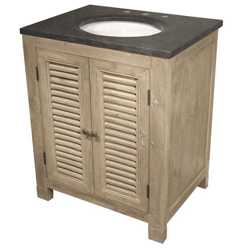 Claudine French Country White Wash Reclaimed Pine Single Bath Vanity Sink