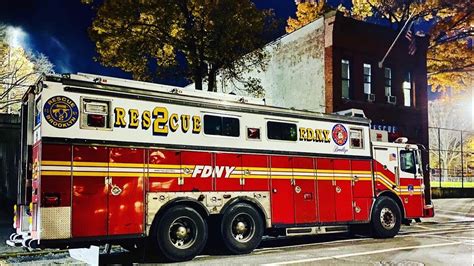 Fdny Rescue 2 Leaving From Its Old And New Firehouses While Transitioning