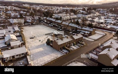 Aviemore In The Scottish Highlands Is Snowfell In Aerial Scenes After
