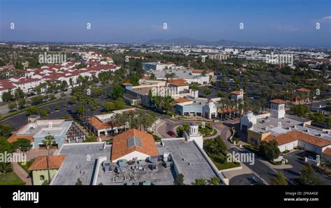 Daytime Aerial View Of Downtown Rancho Cucamonga California Usa Stock