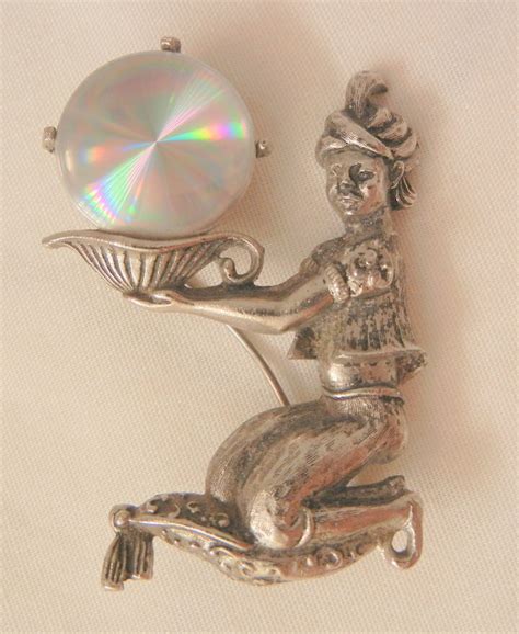 Vintage Genie Fortune Teller Hologram Brooch Jewelarama Book Piece From