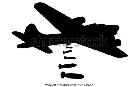 Bomber Plane Silhouette On White Stock Vector Royalty Free 99343520