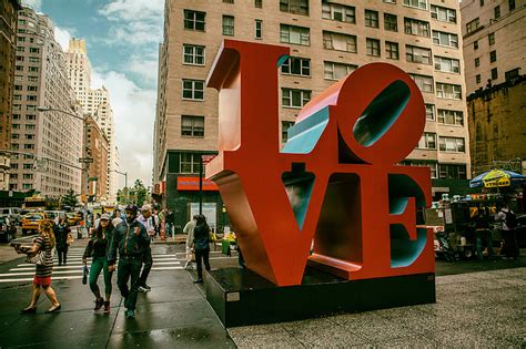 Royalty Free Photo Street Shot Of The Giant Love Sign In Manhattan