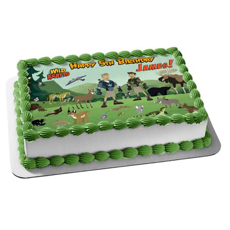 Wild Kratts Chris Kratt Martin Kratt And Wildlife Edible Cake Topper I