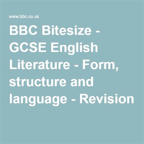 No change in the choice of paper will be allowed after the. GCSE English Literature - Form, structure and language ...