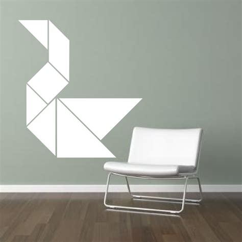 Tangram Decal Cygne Swan Décoration Intérieure Stickers Animaux