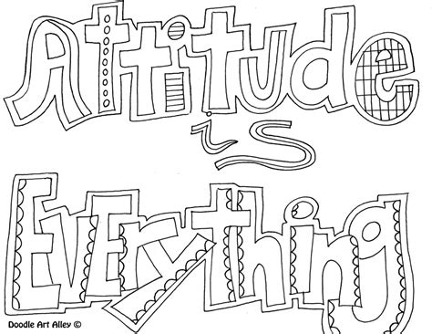 A motivational coloring book for adults, teens and kids with inspirational sayings, positive affirmations and. Attitude Quote Coloring Pages - DOODLE ART ALLEY