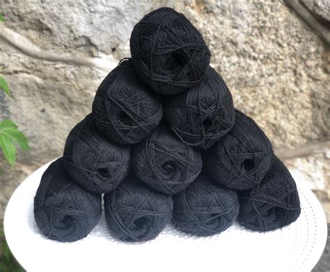 Black New Zealand Wool Yarn 100 Wool Yarn Lace Wool Fiber Etsy