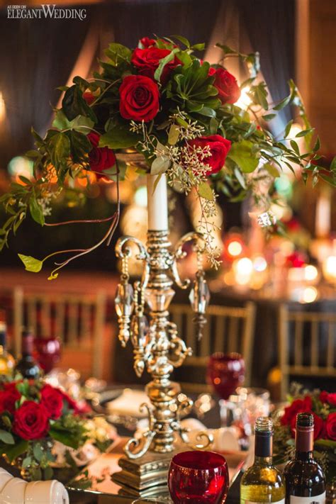 Elegant Wedding Red Roses Centerpieces Red Rose Wedding Rose Centerpieces