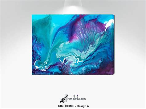 Abstract Watercolor Canvas Art Teal Turquoise Aqua Blue Navy Etsy In