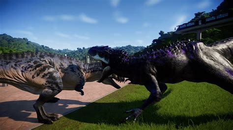 Indominus Rex Vs Acrocanthosaurus Breakout Fight Jurassic World