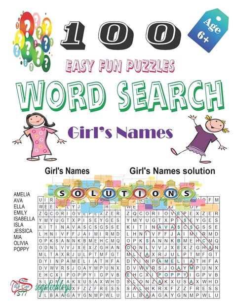 Buy 100 Easy Fun Puzzles Word Search Girls Names A Word Puzzle