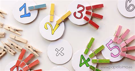 Juegos Matemáticos Para Niños Con Pinzas Papelisimo