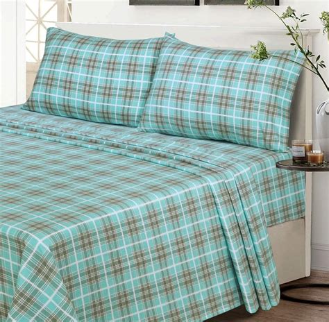 Ruvanti Flannel Sheets Full Size 100 Cotton Brushed Flannel Bed