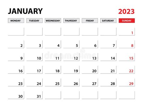 January 2023 Year Planner Template Calendar 2023 Template Monthly And
