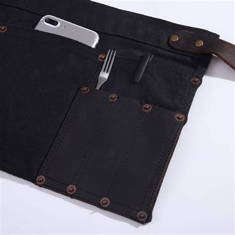 multi pocket apron for women real leather canvas half apron pocket waitres w0q7 ebay