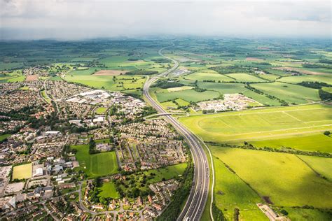 Ariel View Over The A1 And Wetherby Racecourse Kiseki Studio