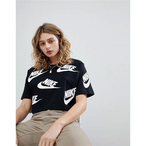 Nike Cropped T Shirt In All Over Futura Print €36 Liked On Polyvore