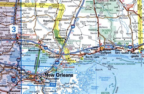 Map Of Interstate Highway I 12 Louisiana Interchange And Exit Numbers