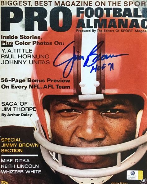 Jim Brown Cleveland Browns Signed 8x10 Magazine Cover Photo Miller