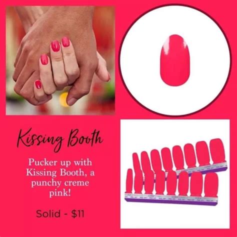 Color Street Kissing Booth 100 Nail Polish Strips Neon Pink Coral Solid 7 30 Picclick