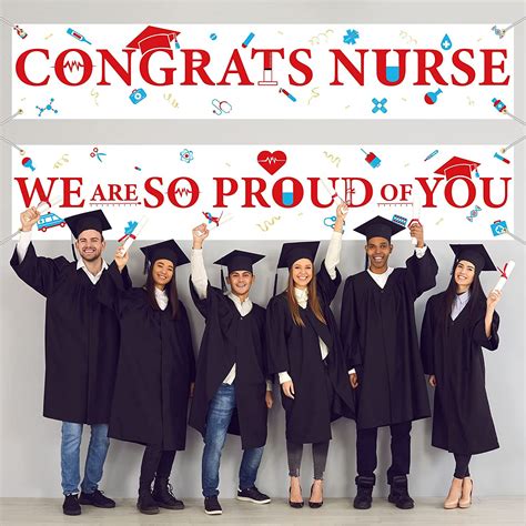 Buy 2022 Congrats Nurse Banner 2 Pcs Graduation Decorations Nurse