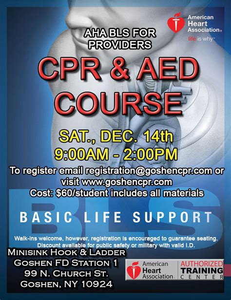 Goshen Cpr And Aed Training Course Orange County Ny Aha Bls For