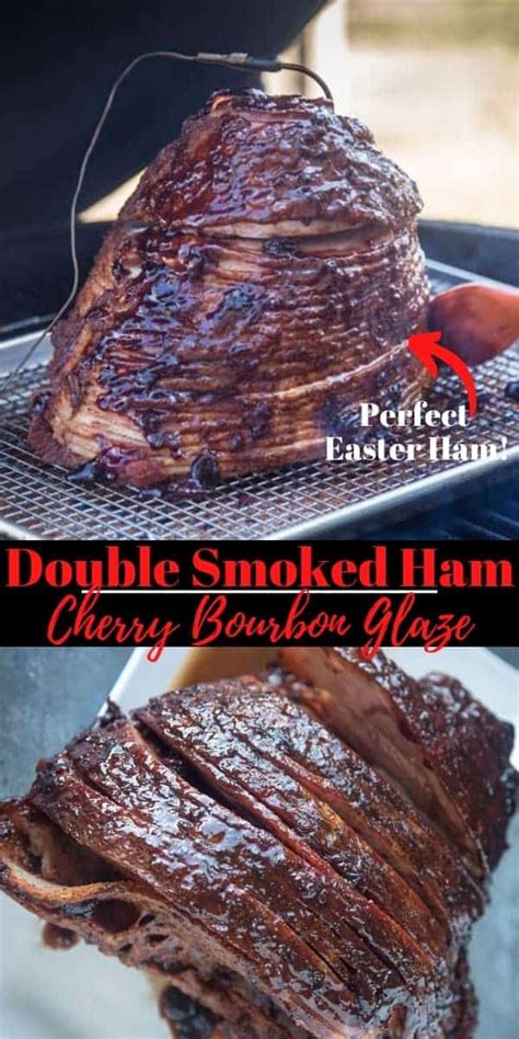 this easter make a double smoked ham and top it with a cherry bourbon glaze this is a tried and