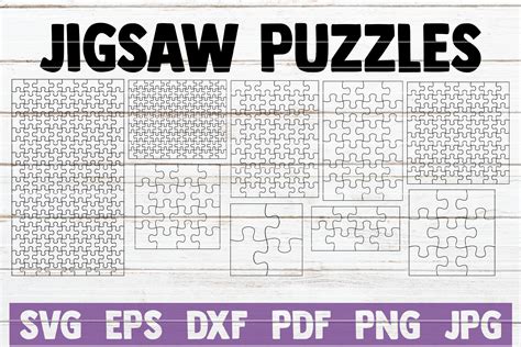 9 Jigsaw Puzzle Templates | SVG Cut Files | instant download