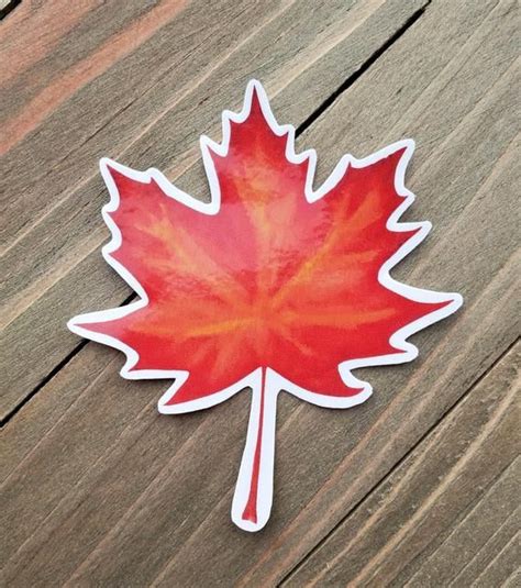 Fall Maple Leaf Watercolor Sticker Autumn Sticker Etsy Autumn