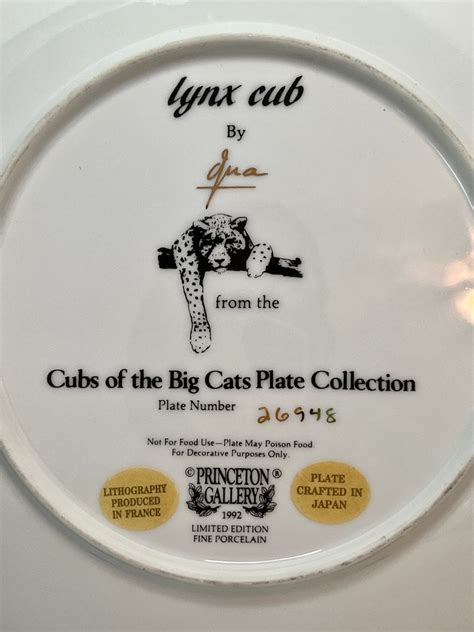 cubs of the big cats plate collection by gua princeton etsy